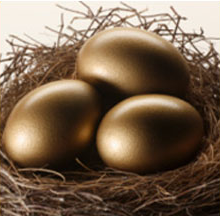Eggs in Gold color